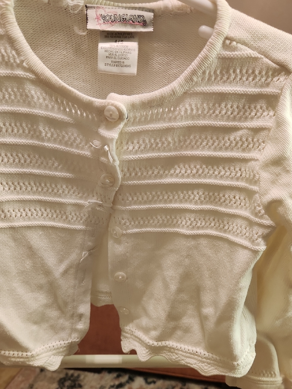 Youngland Cream Knit Button-Front Cardigan - Picture 1 of 4